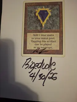 MTG Unlimited Signed Mox Sapphire - back recolored in spots - bigedude - Image 1