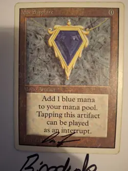 MTG Unlimited Signed Mox Sapphire - back recolored in spots - bigedude - Image 3
