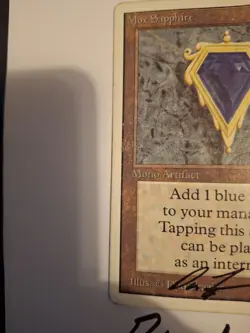 MTG Unlimited Signed Mox Sapphire - back recolored in spots - bigedude - Image 4