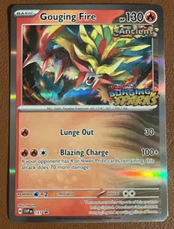 Pokemon TCG Gouging Fire SVP151 Black Star Promo Surging Sparks Pre Release - Image 1