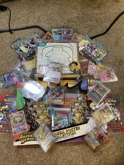 Used Pokemon Lot MVP- As Seen Cards And Box(s) Some Dents And Tears - Image 1