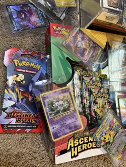 Used Pokemon Lot MVP- As Seen Cards And Box(s) Some Dents And Tears - Image 2