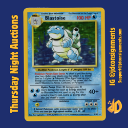 1999 POKEMON BASE SET UNLIMITED #2 BLASTOISE-HOLO NM - Image 1