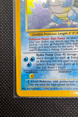 1999 POKEMON BASE SET UNLIMITED #2 BLASTOISE-HOLO NM - Image 3