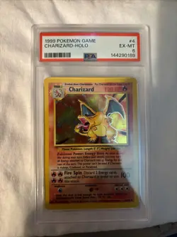 1999 Pokemon Game Charizard Holo Card PSA 6 EX-MT 4/102 - Image 1
