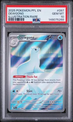 2025 Pokemon Phantasmal Flames Dewgong Illustration Rare #097/094 PSA 10 - Image 1