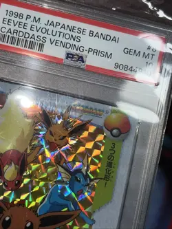 PSA 10 1998 POKEMON JAPANESE BANDAI CARDDASS VENDING #8 EEVEE EVOLUTIONS-PRISM - Image 3