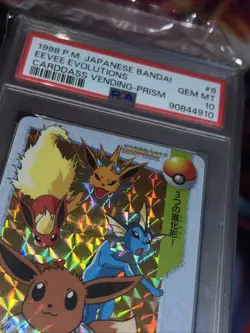 PSA 10 1998 POKEMON JAPANESE BANDAI CARDDASS VENDING #8 EEVEE EVOLUTIONS-PRISM - Image 4