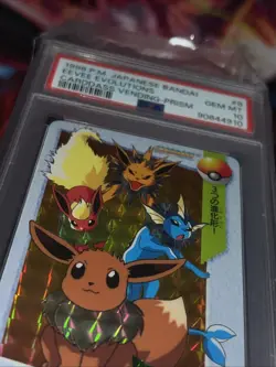 PSA 10 1998 POKEMON JAPANESE BANDAI CARDDASS VENDING #8 EEVEE EVOLUTIONS-PRISM - Image 5