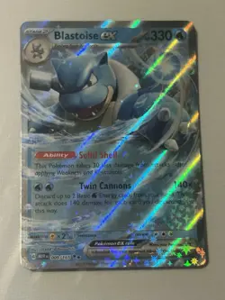 Pokemon TCG Blastoise EX 009/165 Scarlet & Violet 151 Holo Double Rare - Image 1