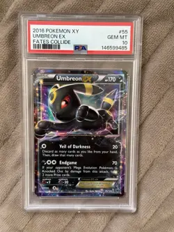 2016 Pokemon Umbreon EX XY Fates Collide Holo Ultra Rare #55 PSA 10 Gem Mint - Image 1
