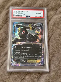 2016 Pokemon Umbreon EX XY Fates Collide Holo Ultra Rare #55 PSA 10 Gem Mint - Image 2