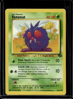 1999 Pokemon Jungle Venonat #63/64 - Image 1