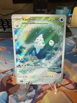 Pokemon TCG Vanillish White Flare Holo Card Illustration Rare 112/086 - Image 1