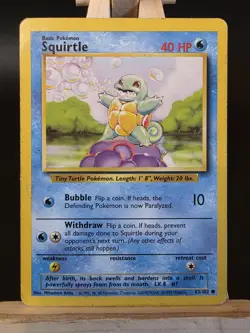 Pokemon TCG Squirtle 63/102 Base Set Unlimited WOTC Vintage HP - Image 1