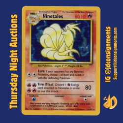 1999 POKEMON BASE SET UNLIMITED #12 NINETALES - HOLO - LP - Image 1