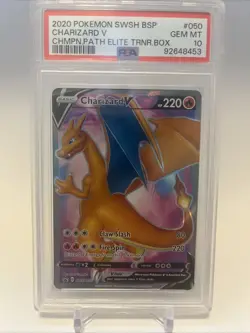2020 Pokemon SWSH BSP Champion's Path ETB #050 Charizard V PSA 10 GEM MINT - Image 1