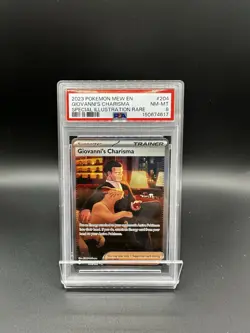 The Pokemon Company Giovanni's Charisma 204/165 SV151 SIR Holo EN Trainer PSA 8 - Image 1