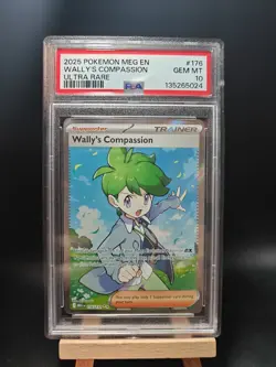 Wally's Compassion 176/132 PSA 10 Mega Evolution Ultra Rare Full Art Pokemon TCG - Image 1