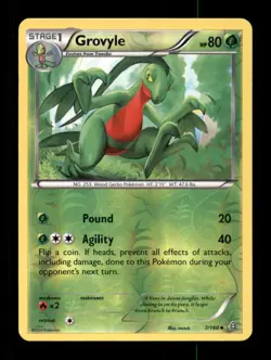 GROVYLE 7/160 UC PRIMAL CLASH POKEMON REVERSE HOLO LP - Image 1