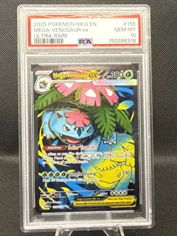 2025 Pokemon Mega Evolutions - Mega Venusaur Ex Ultra Rare No. 155 PSA 10 - Image 1