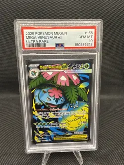 2025 Pokemon Mega Evolutions - Mega Venusaur Ex Ultra Rare No. 155 PSA 10 - Image 2