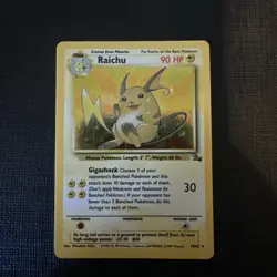 Pokemon Raichu Fossil Holo Rare 14/62 - Image 1