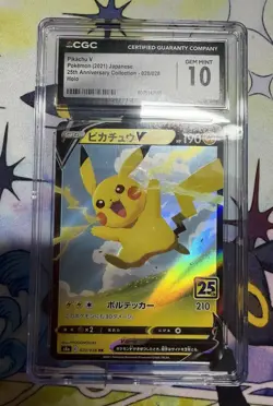 CGC 10 Pikachu V 020/028 Holo Pokemon Japanese Gem Mint 10 25th Anniversary - Image 1