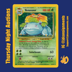 1999 POKEMON BASE SET UNLIMITED #15 VENUSAUR-HOLO NM - Image 1
