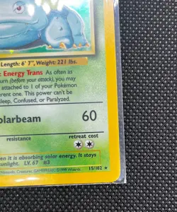 1999 POKEMON BASE SET UNLIMITED #15 VENUSAUR-HOLO NM - Image 3