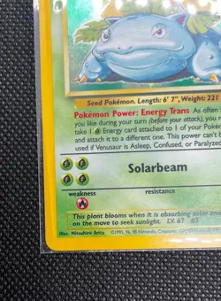 1999 POKEMON BASE SET UNLIMITED #15 VENUSAUR-HOLO NM - Image 4