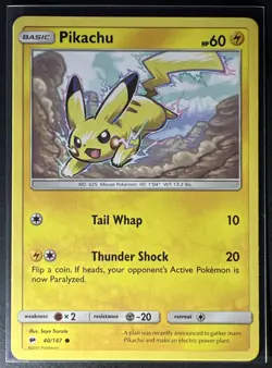 2017 Pokemon Sun & Moon Burning Shadows Pikachu #40/147 - Image 1