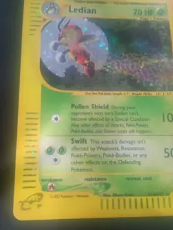 Pokemon Ledian Skyridge Holo Rare #H14 Mp Swirl 🍥 - Image 5