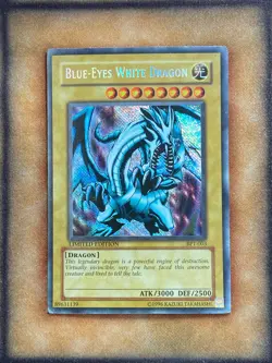 Yugioh Blue-Eyes White Dragon BPT-003 Secret Rare REVERSE FOIL ERROR MP (#1) - Image 1