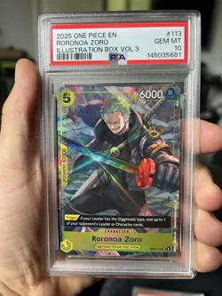 Roronoa Zoro Illustration Box Vol. 3 OP07-113 One Piece Promo PSA 10 - Image 1