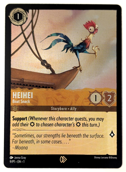 Disney Lorcana HEIHEI Boat Snack 9/P1 Cold Foil League Promo NM/M - Image 1