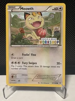 Build A Bear Promo Meowth Card - Image 1