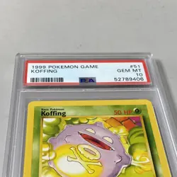 1999 Pokemon Card Game PSA Graded #51 KOFFING GEM MT 10 - Image 4