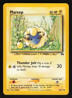 Pokemon Neo Discovery #58/75 Mareep Card TCCCX - Image 1