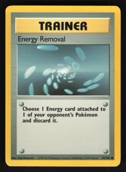 Pokemon Base Set 92/102 Energy Removal Card TCCCX - Image 1