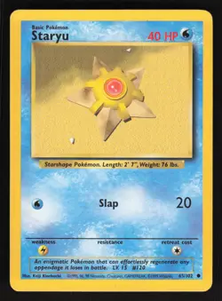 Pokemon Base Set 65/102 Staryu Card TCCCX - Image 1