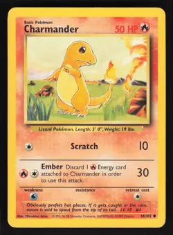 Pokemon Base Set 46/102 Charmander Card TCCCX - Image 1