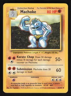 Pokemon Base Set #34/102 Machoke Card TCCCX - Image 1