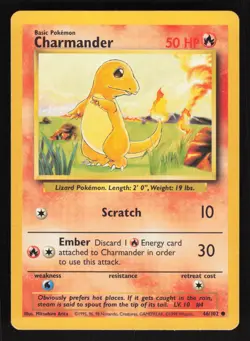 Pokemon Base Set 46/102 Charmander Card TCCCX C - Image 1