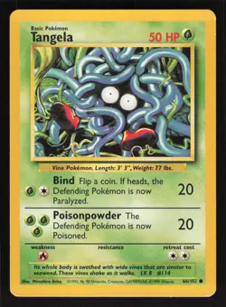 Pokemon Base Set 66/102 Tangela Card TCCCX - Image 1