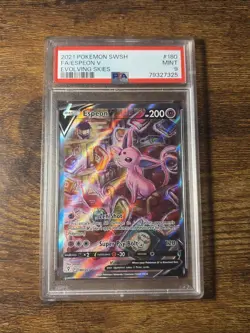 Pokemon Evolving Skies Espeon V 180/203 Alternative Art Alt Holo Foil PSA 9 Mint - Image 1