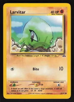 Pokemon Neo Discovery #57/75 Larvitar Card TCCCX C - Image 1