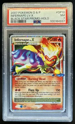 2007 Pokemon Diamond & Pearl Black Star Promos Infernape LV.X Holo #DP10 PSA 7 - Image 1