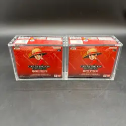Lot (2) One Piece OP-13 Carrying On His Will Booster Box Sealed EN w/ Acrylic - Image 1
