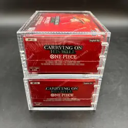 Lot (2) One Piece OP-13 Carrying On His Will Booster Box Sealed EN w/ Acrylic - Image 4